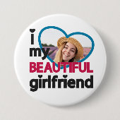 Ich Liebe meine schöne Freundin angepasstes Foto Button (Vorderseite)
