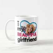 Ich Liebe meine schöne Freundin angepasstes Foto Kaffeetasse (Links)