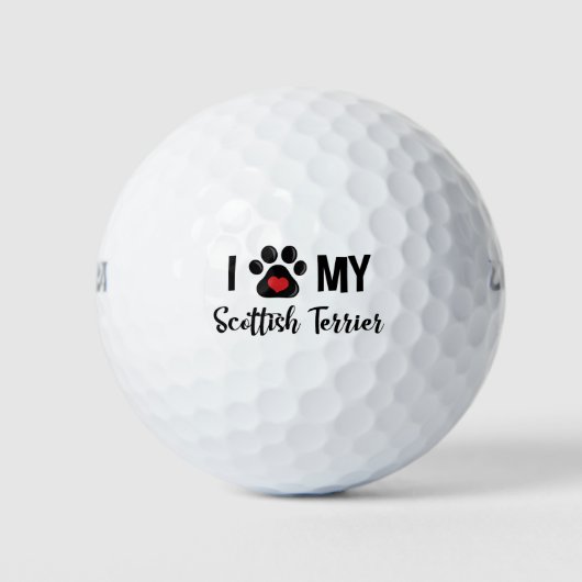 Ich Liebe meine schottischen Terrier Golfball (Vorderseite)