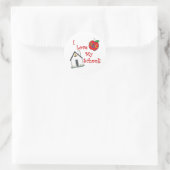 Ich Liebe meine Schule! Runder Aufkleber (Tasche)