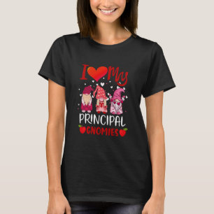 Ich liebe meine Schulleiter-Gnomies Valentinstag-L T-Shirt
