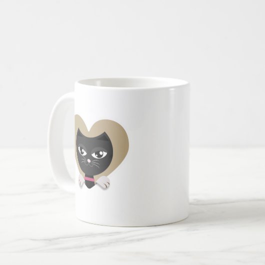 Ich Liebe meine schwarze Katze Kaffeetasse (Vorderseite Links)