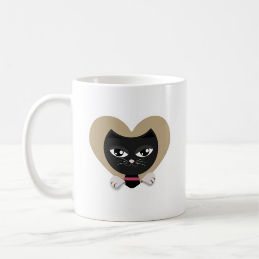 Ich Liebe meine schwarze Katze Kaffeetasse (Links)