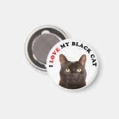 Ich Liebe meine schwarze Katze Magnet (Vorderseite/Rückseite)