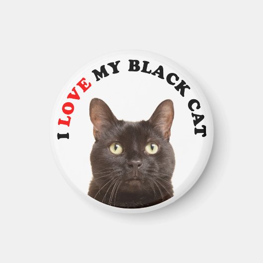 Ich Liebe meine schwarze Katze Magnet (Vorne)
