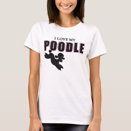 Ich Liebe meine schwarzen Poodle-Teemagler T-Shirt (Vorderseite)