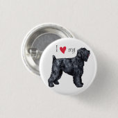 Ich Liebe meine schwarzen russischen Terrier Button (Vorne & Hinten)