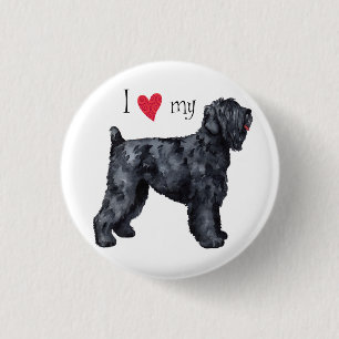 Ich Liebe meine schwarzen russischen Terrier Button