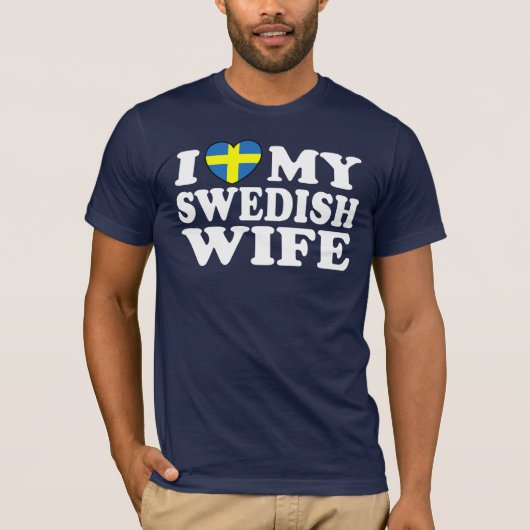 Ich Liebe Meine schwedische Ehefrau T-Shirt (Vorderseite)