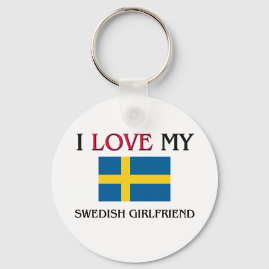 Ich Liebe Meine schwedische Freundin Schlüsselanhänger (Vorderseite)