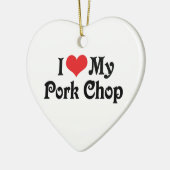 Ich Liebe meine Schweinehälfte Keramikornament (Links)