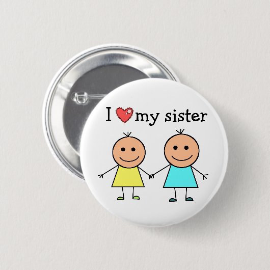 Ich Liebe meine Schwester Button (Vorne & Hinten)