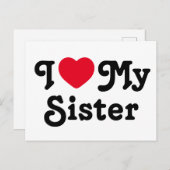 Ich Liebe meine Schwester Feiertagspostkarte (Vorne/Hinten)