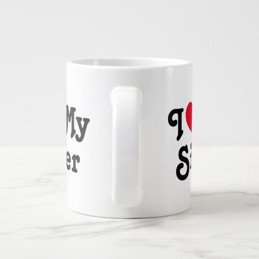 Ich Liebe meine Schwester Jumbo-Tasse (Rückseite)