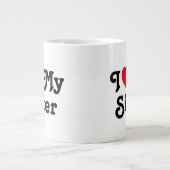 Ich Liebe meine Schwester Jumbo-Tasse (Vorderseite)