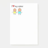 Ich Liebe meine Schwester Post-it Klebezettel (Vorderseite)