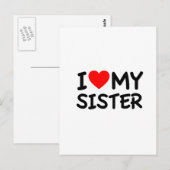 Ich Liebe meine Schwester Postkarte (Vorne/Hinten)