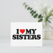 ICH LIEBE MEINE SCHWESTER POSTKARTE (Stehend Vorderseite)