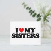 ICH LIEBE MEINE SCHWESTER POSTKARTE (Stehend Vorderseite)