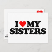 ICH LIEBE MEINE SCHWESTER POSTKARTE (Vorne/Hinten)