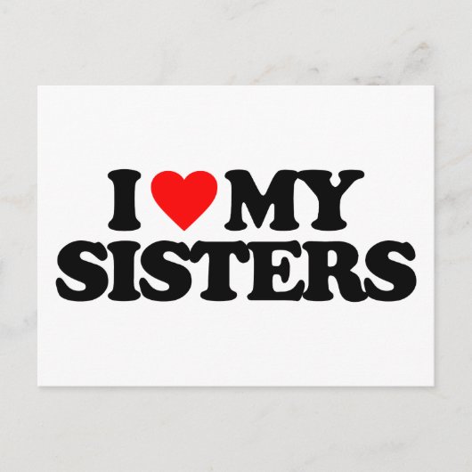 ICH LIEBE MEINE SCHWESTER POSTKARTE (Vorderseite)