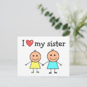 Ich Liebe meine Schwester Postkarte (Stehend Vorderseite)