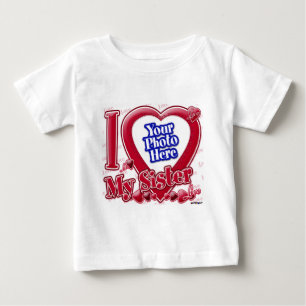 Ich liebe meine Schwester rotes Herz - Foto Baby T-shirt