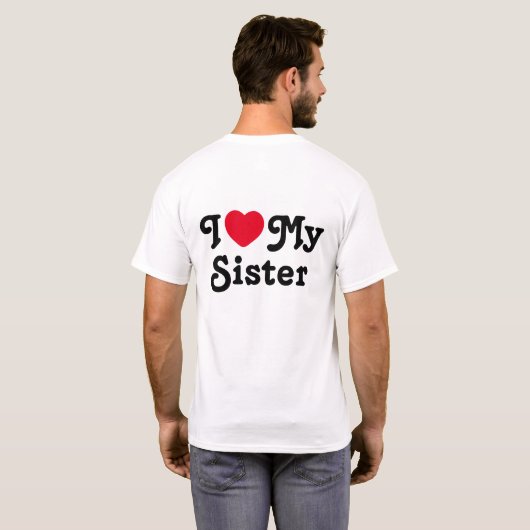 Ich Liebe meine Schwester T-Shirt (Schwarz voll)
