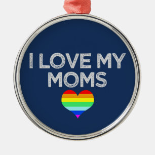 Ich liebe meine Schwester und ihre Frau Lesben- un Ornament Aus Metall