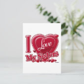 Ich Liebe meine Schwestern rot - Herz Postkarte (Stehend Vorderseite)