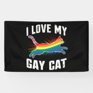 Ich liebe meine schwule Katze lustiger Regenbogen  Banner