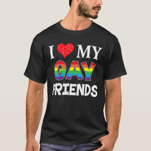 Ich liebe meine schwulen Freunde LGBT Lesben Regen T-Shirt