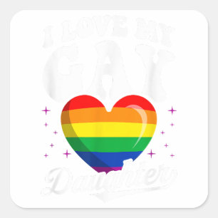Ich Liebe meine Schwulen-Gay Pride-Flagge Que stol Quadratischer Aufkleber