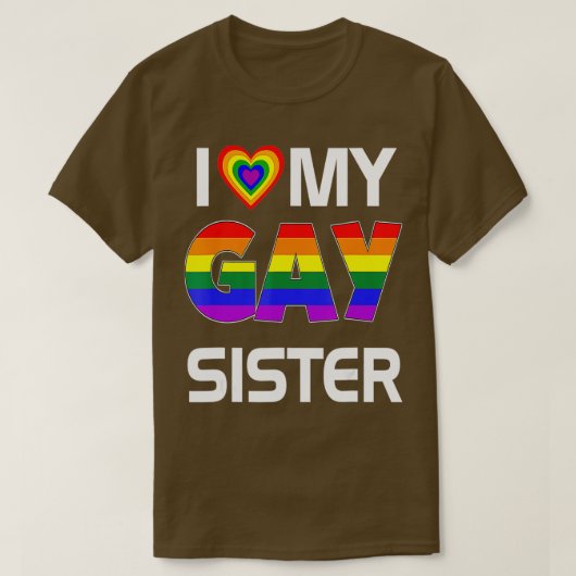 Ich Liebe meine Schwulenschwester LGBT Lesben Rain T-Shirt (Design vorne)