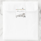 Ich Liebe meine sibirischen Katzenaufkleber Quadratischer Aufkleber (Tasche)