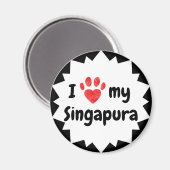 Ich Liebe meine Singapurerkatze Magnet (Vorderseite/Rückseite)
