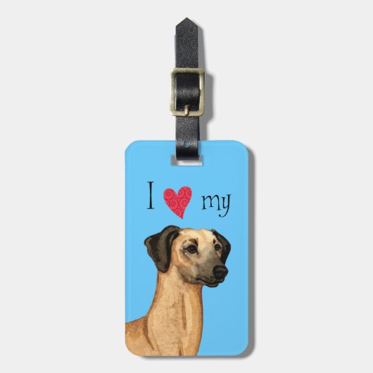 Ich Liebe meine Sloughi Gepäckanhänger (Vorderseite vertikal)