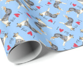 Ich Liebe meine Smooth Collie Geschenkpapier (Rolleneckpunkt)