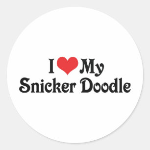 Ich liebe meine Snicker Doodle Runder Aufkleber