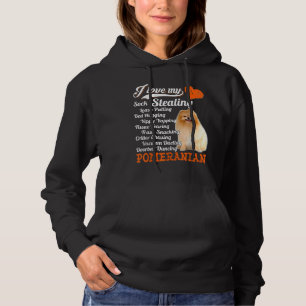 Ich Liebe meine Socken stehlen Leine Pullman Spitz Hoodie