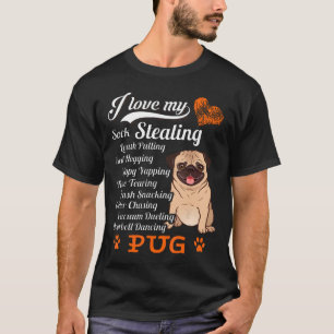 Ich liebe meine Socken stehlende Leine ziehende Pu T-Shirt