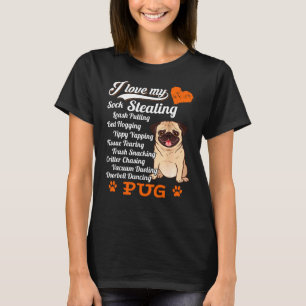 Ich liebe meine Socken stehlende Leine ziehende Pu T-Shirt
