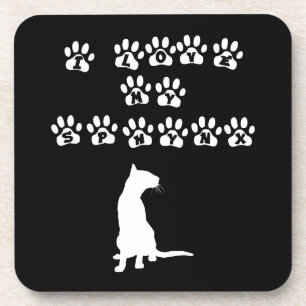 Ich Liebe meine Sphynx White Untersetzer