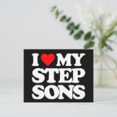ICH LIEBE MEINE STEP SONS POSTKARTE (Stehend Vorderseite)
