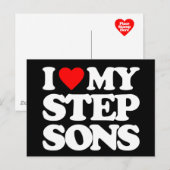 ICH LIEBE MEINE STEP SONS POSTKARTE (Vorne/Hinten)