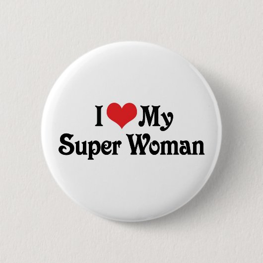 Ich Liebe meine Super-Frau Button (Vorderseite)