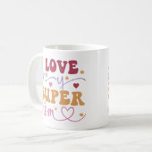 Ich Liebe meine Super-Mama-Mutter- Kaffeetasse (Vorderseite Links)