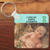 Ich Liebe meine Tante Namen Fotos grün doppelseiti Schlüsselanhänger (Vorderseite)