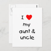 Ich Liebe meine Tante & Onkel Postkarte (Vorne/Hinten)