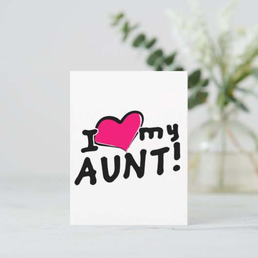 Ich Liebe meine Tante! Postkarte (Stehend Vorderseite)